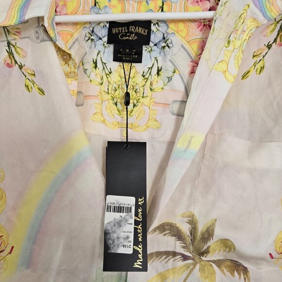 Camilla Delirium Days Mens Oversized Silk Shirt Medium b112E - Picture 6 of 10